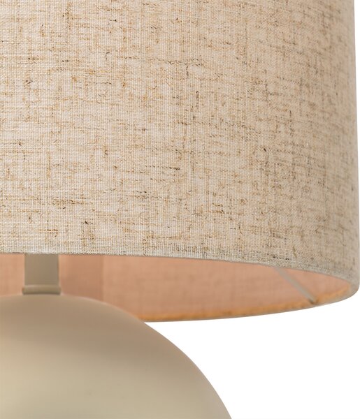 Designová stolní lampa béžová s lněným stínítkem béžová - Lotti