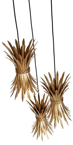 Závěsné svítidlo v art deco stylu zlaté 3-světlo - Wesley