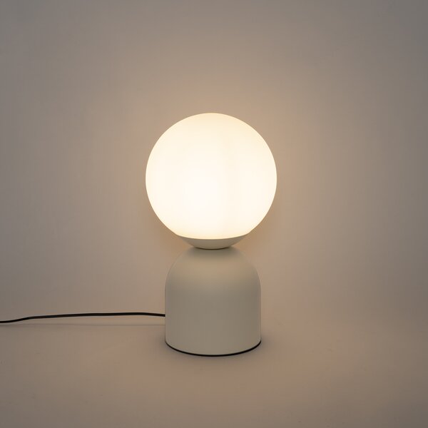 Stolní lampa béžová s opálovým sklem - Pallon Trend
