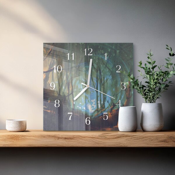 Skleněné hodiny Mystický les zskb-30x30-00091675