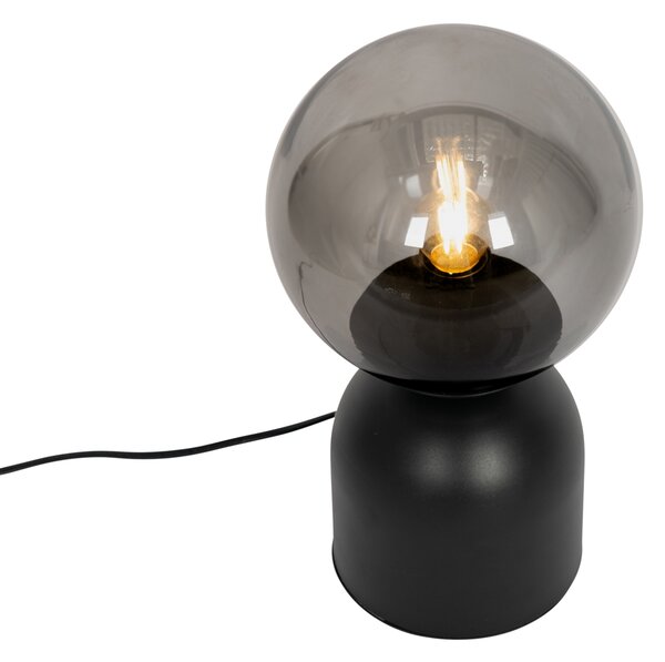 Stolní lampa Hotel Chic černá s kouřovým sklem - Pallon Trend