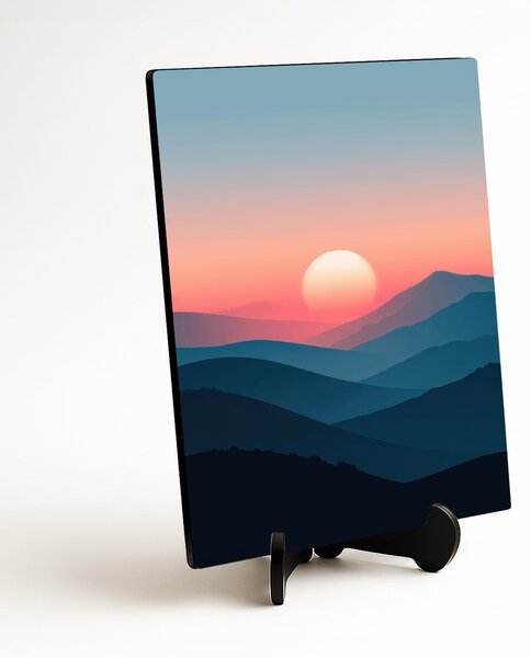 DUBLEZ | Minimalistický obraz hor - Posledné lúče | UV tisk, Premium