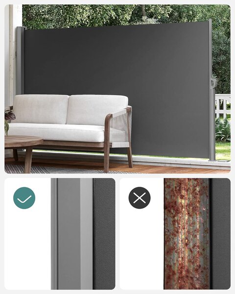 SONGMICS Boční markýza Orrine 180x450 cm antracit