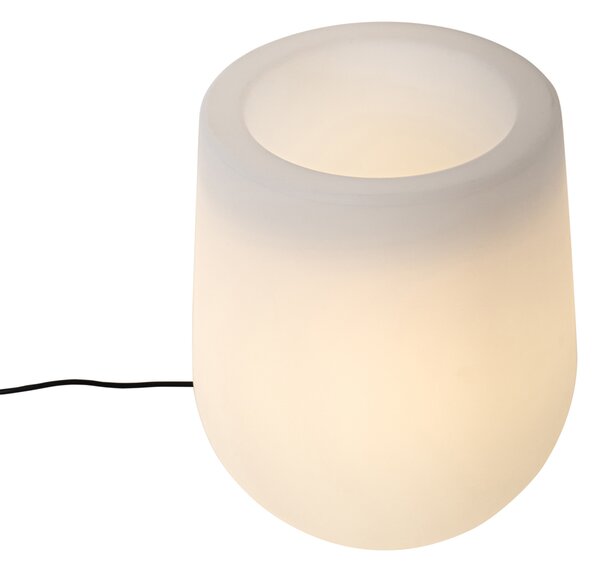 Venkovní stojací lampa květináč bílá IP44 - Flowerpot