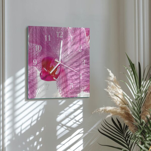 Skleněné hodiny Orchidej zskb-30x30-00086356