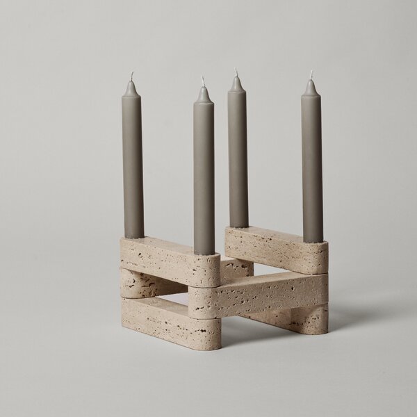 FERM LIVING Modulární svícen Newel, Travertine