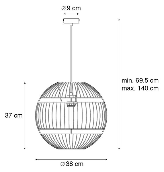 Moderní závěsné svítidlo černé 38 cm - Sphaera