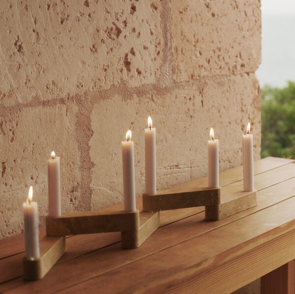 FERM LIVING Modulární svícen Newel, Travertine