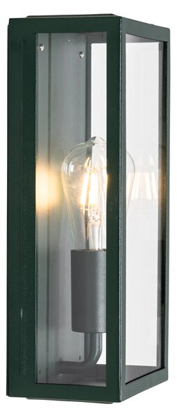 Průmyslová venkovní nástěnná lampa tmavě zelená se sklem IP44 - Rotterdam