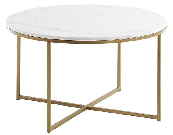 Bílý mramorový konferenční stolek Kave Home Sheffield 80 cm