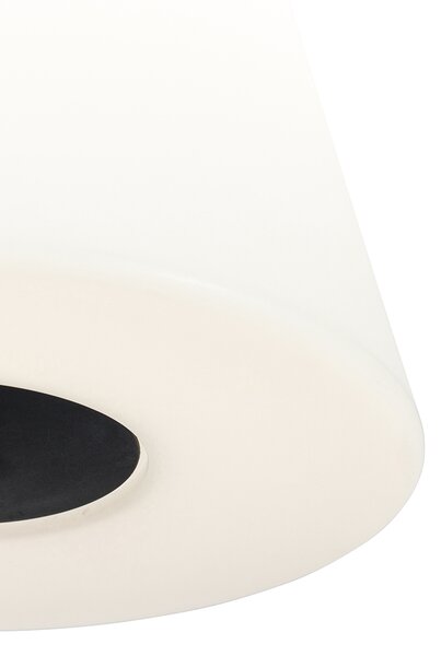 Chytrá stojací lampa černá s bílým stínidlem 35 cm IP65 vč. WiFi A60 - Virginia