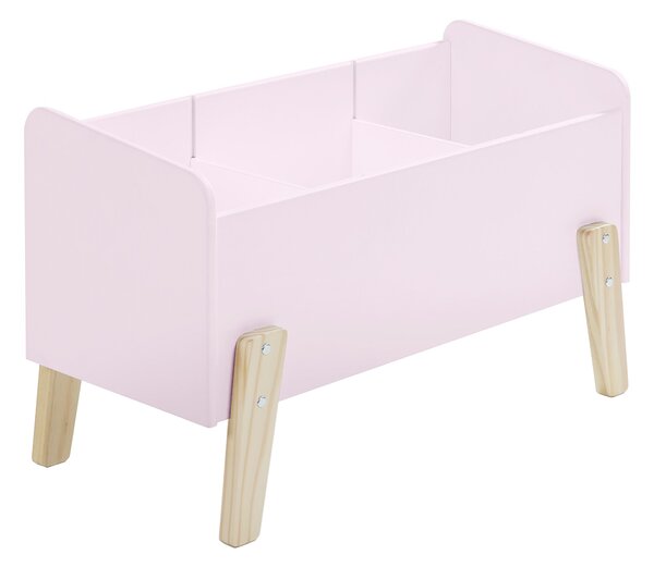 Růžový lakovaný úložný box na hračky Vipack Kiddy 39 x 80 cm