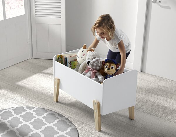 Bílý lakovaný úložný box na hračky Vipack Kiddy 39 x 80 cm