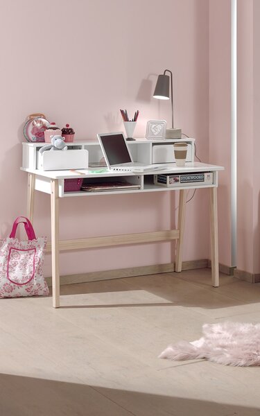 Bílý lakovaný psací stůl Vipack Kiddy 60 x 110 cm