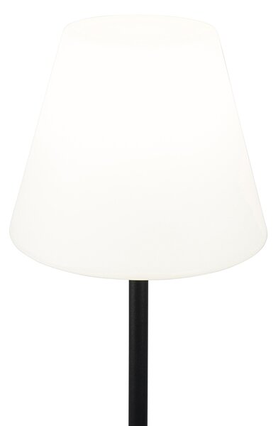 Chytrá stojací lampa černá s bílým stínidlem 35 cm IP65 vč. WiFi A60 - Virginia