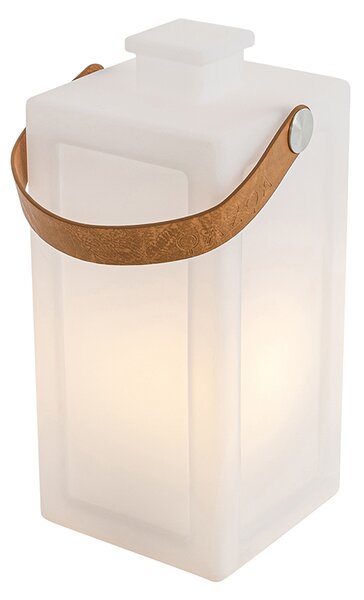Sada 2 stolních lamp bílých s efektem plamene dobíjecích IP44 - Stard