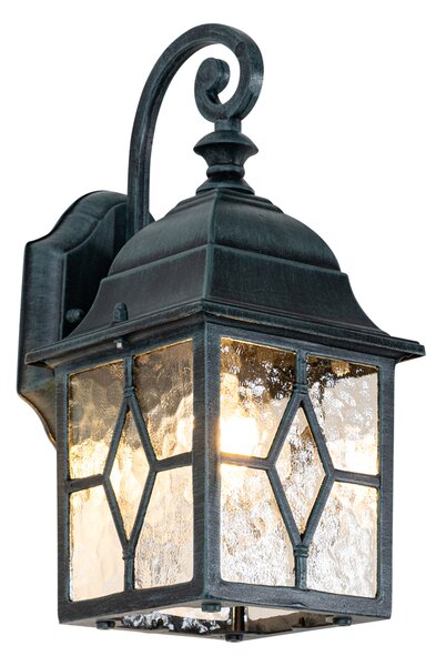 Romantická venkovní nástěnná lampa tmavě zelená - London