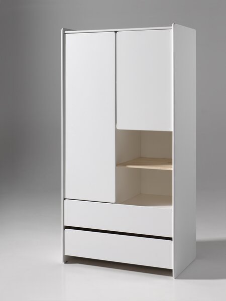 Bílá lakovaná šatní skříň Vipack Kiddy 90 x 55 cm