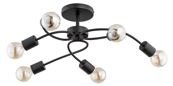 Přisazený lustr HELIX 6xE27/15W/230V černá