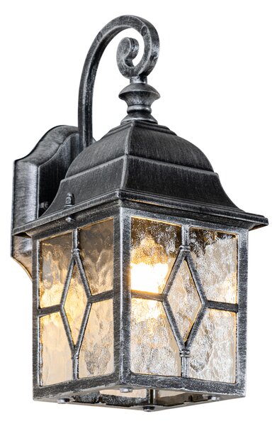 Romantická venkovní nástěnná lampa starožitné stříbro - Londýn