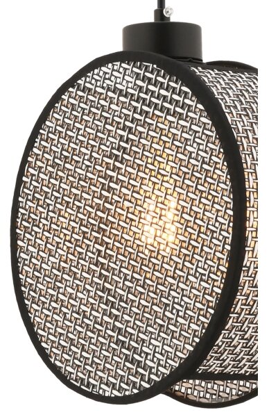 Lustr na lanku DRUM 1xE27/60W/230V šedá/černá
