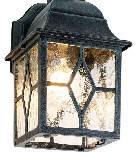 Romantická venkovní nástěnná lampa tmavě zelená - London