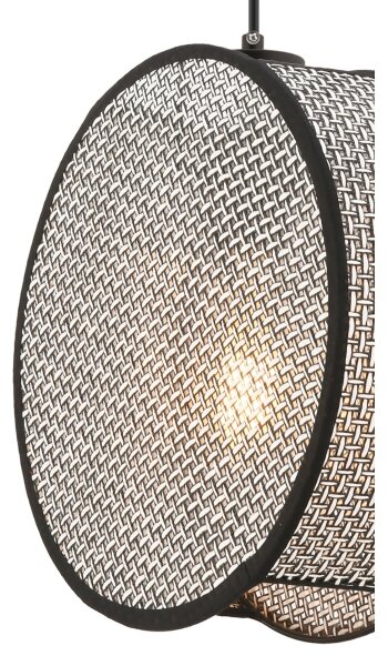 Lustr na lanku BIG DRUM 1xE27/60W/230V šedá/černá