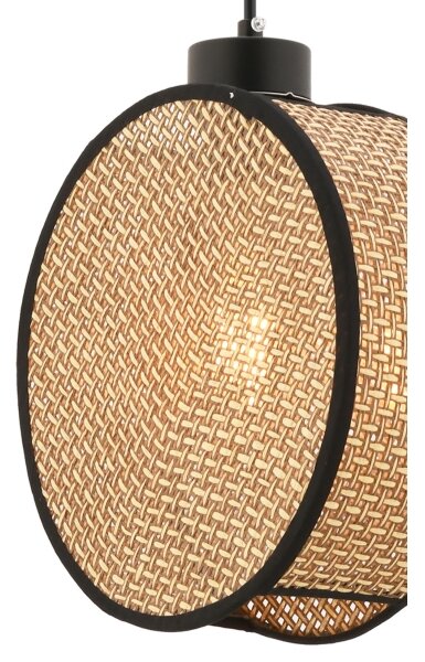 Lustr na lanku DRUM 1xE27/60W/230V hnědá/černá