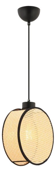 Lustr na lanku DRUM 1xE27/60W/230V béžová/černá