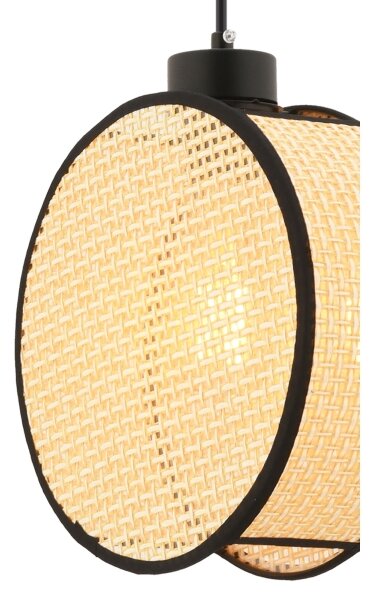 Lustr na lanku DRUM 1xE27/60W/230V béžová/černá