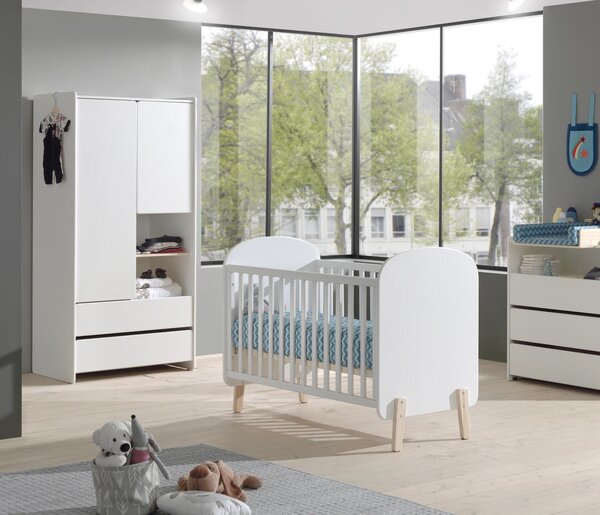 Bílá lakovaná šatní skříň Vipack Kiddy 90 x 55 cm
