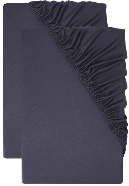 Livarno® Sada žerzejových napínacích prostěradel, 90–100 x 200 cm, 2dílná, tmavě modrá (800013264)