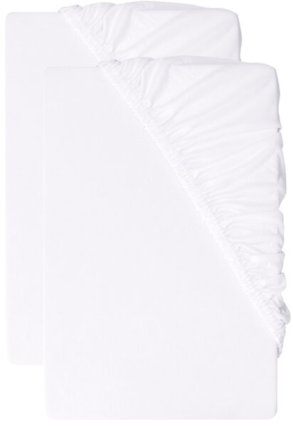 Livarno® Sada žerzejových napínacích prostěradel, 90–100 x 200 cm, 2dílná, bílá (800013267)