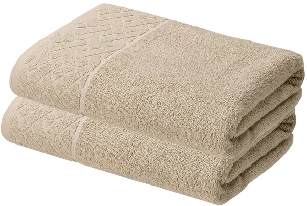 Livarno® Froté osuška 70 x 140 cm, 450 g/m2, 2dílná, béžová (800013271)
