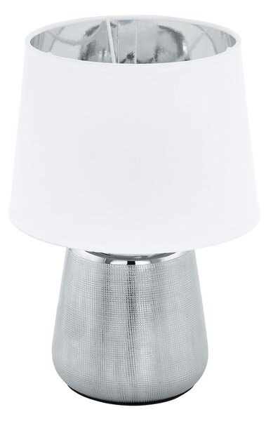 EGLO Moderní stolní lampa MANALBA 1, 1xE14, 40W, stříbrnobílá 99329