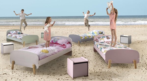 Bílá lakovaná dětská postel Vipack Kiddy 90x200 cm