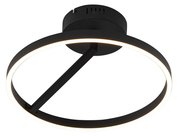 Designové stropní svítidlo černé vč. LED 3-stupňový stmívač - Anello