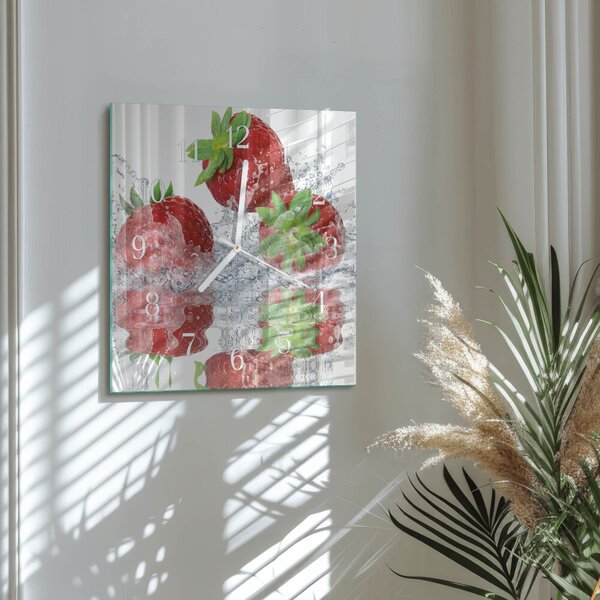 Skleněné hodiny Jahody zskb-30x30-00080926