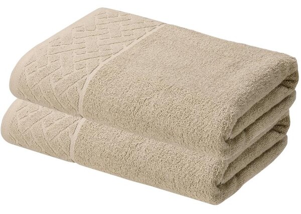 Livarno® Froté osuška 70 x 140 cm, 450 g/m2, 2dílná, béžová (800013271)