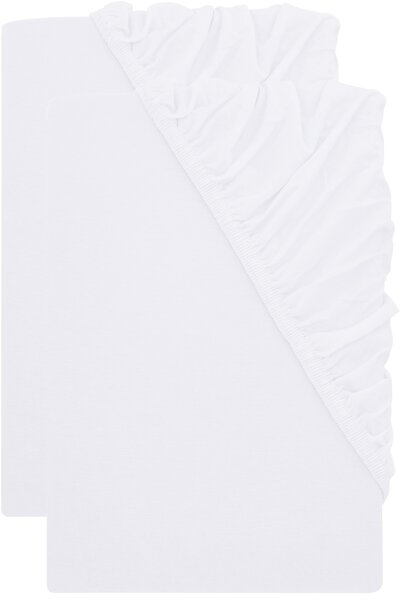 Livarno® Sada žerzejových napínacích prostěradel, 90-100 x 200 cm, 2dílná, bílá (800013276)
