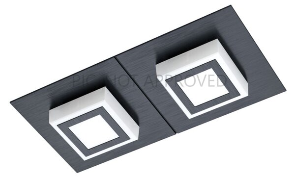 Eglo 99362 MASIANO 1 - LED svítidlo obdélníkového tvaru černobílé kombinace, 2x 3,3W, 25x12cm (Moderní stropní LED svítidlo)
