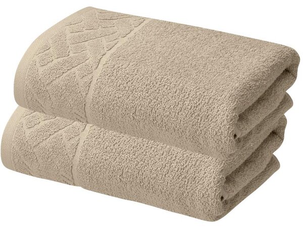 Livarno® Sada froté ručníků 50 x 100 cm, 450 g/m2, 2dílná, béžová (800013275)