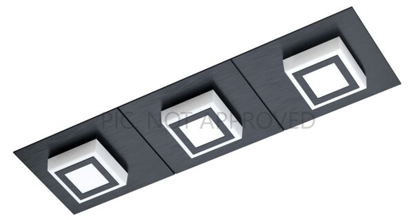 Eglo 99363 MASIANO 1 - LED svítidlo obdélníkového tvaru černobílé kombinace, 3x 3,3W, 44x12cm (Moderní stropní LED svítidlo)