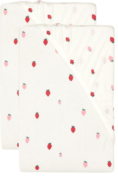 Livarno® Sada žerzejových napínacích prostěradel, 90-100 x 200 cm, 2dílná, jahody (800013346)