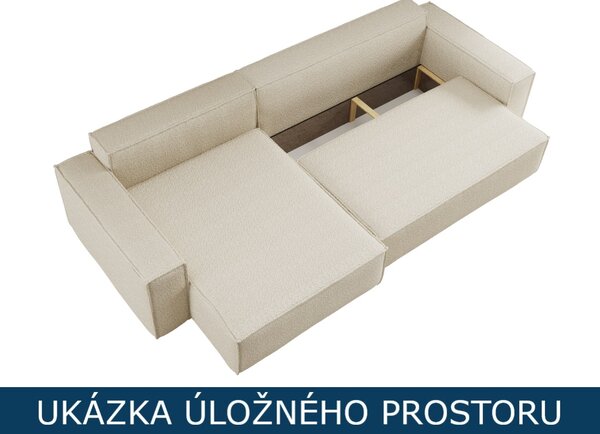 Rozkládací sedací souprava do L Karl XL - Krémová 100