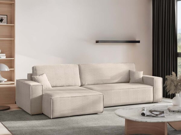 Rozkládací sedací souprava do L Karl XL - Krémová 100