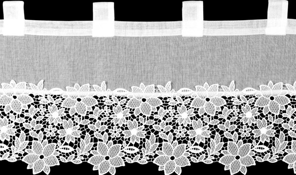KRÁTKÁ ZÁCLONA NA POUTKÁCH ARTEMIDA 150X40 CM BÍLÁ
