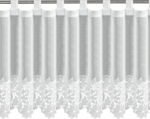 KRÁTKÁ ZÁCLONA NA POUTKÁCH ARTEMIDA 150X70 CM BÍLÁ