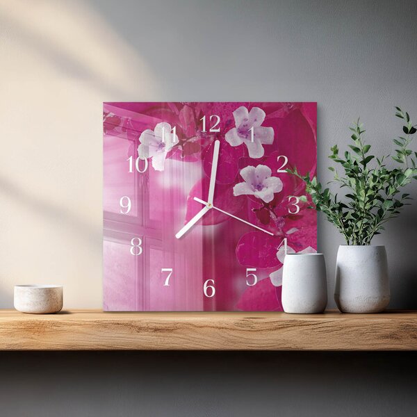 Skleněné hodiny Květiny zskb-30x30-00084290