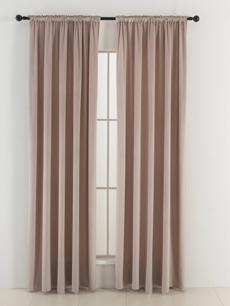 MK Lůžkoviny Sametové zatemňovací závěsy Cesar pudrové - 140 x 160 cm (2ks) - řasící stuha